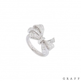 Graff White Gold Diamond Bow Ring Graff White Gold Diamond Bow Ring